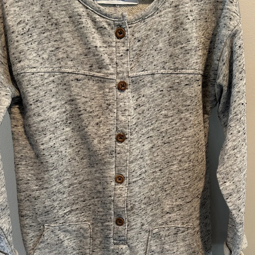 Old Navy 5T Heathered Gray Long Sleeve‎ Knit Romper